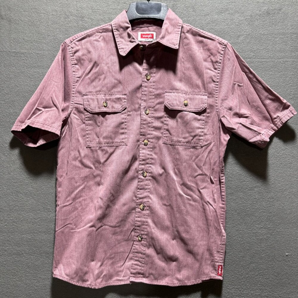 Wrangler Sable Heather Button Up Collared Short Sleeve Relaxed Fit Men's Small